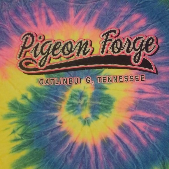 🐦 Pigeon Forge 🔥 Gatlinburg 🇺🇸 Shirt Tie-dye Medium Tennessee 🌎🏔 Smoky Mtn - Picture 7 of 10